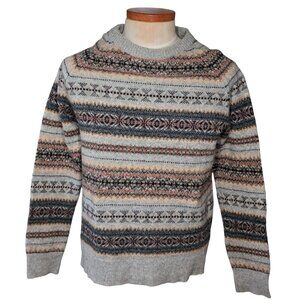 J Crew Mercantile Crewneck Sweater Mens M Fair Isle Wool Grandpa Academia Preppy